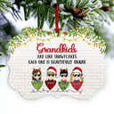 Grandparents & Grandkids Always Be Connected By Heart - Christmas Gift For Family - Personalized Custom Aluminum Ornament