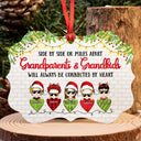 Grandparents & Grandkids Always Be Connected By Heart - Christmas Gift For Family - Personalized Custom Aluminum Ornament