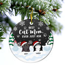 Best Fur Mom Dad Ever Just Ask - Christmas Gift For Dog & Cat Lovers - Personalized Custom Circle Ceramic Ornament