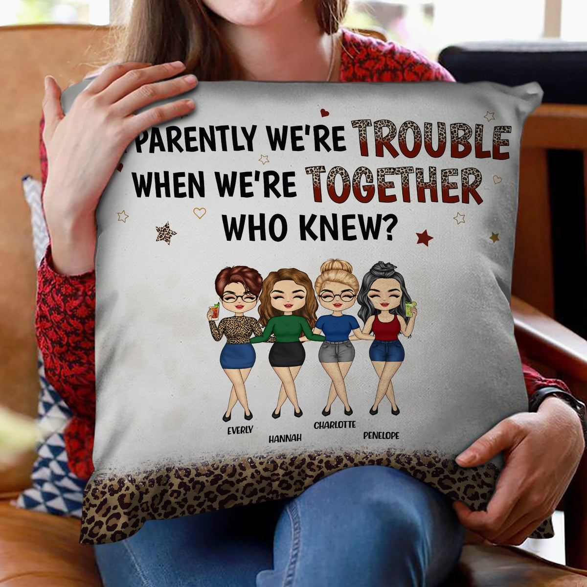 Besties Forever Chibi - Gift For Best Friends - Personalized Custom Pillow