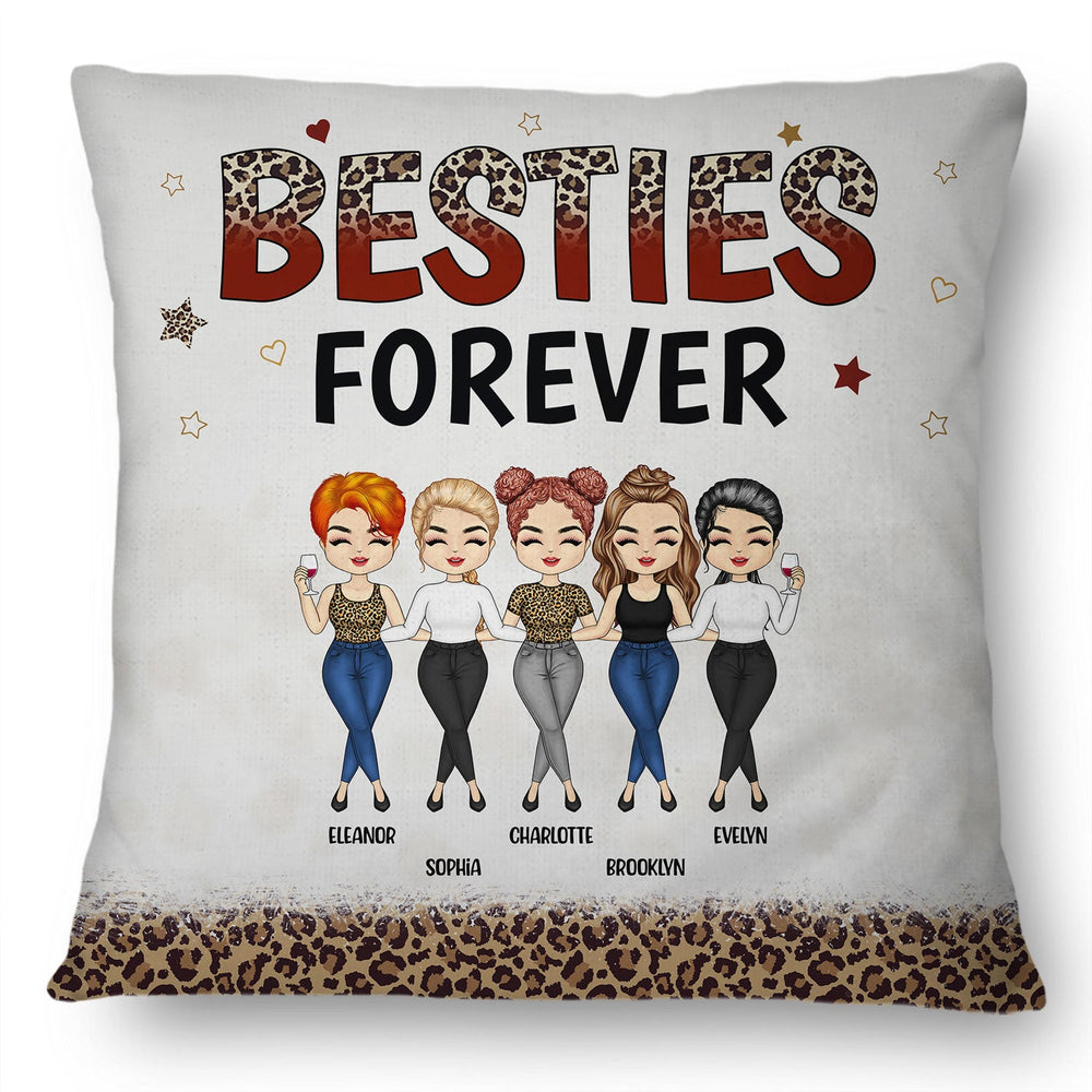 Besties Forever Chibi - Gift For Best Friends - Personalized Custom Pillow