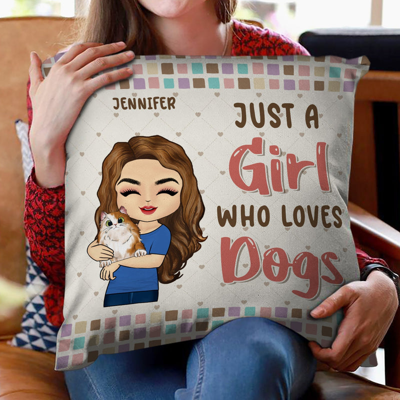 Amoureux des animaux, juste une fille qui aime les animaux - Cadeau pour les amoureux des animaux - Oreiller personnalisé