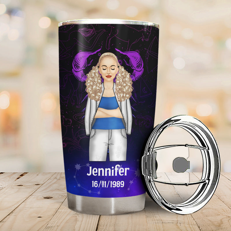 Zodiac Nutrition Facts - Birthday Gift For Women, Besties, Sisters - Personalized Custom Tumbler