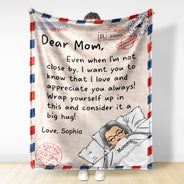 Maman, enveloppe-toi et considère cela comme un gros câlin - Cadeau pour maman - Couverture polaire personnalisée