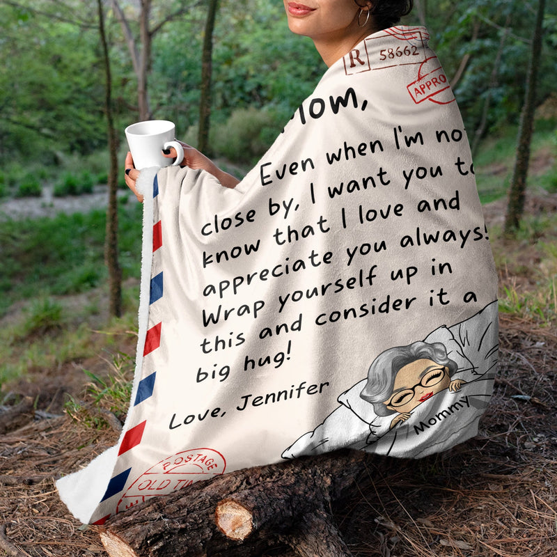 Mother Wrap Yourself & Consider It A Big Hug - Gift For Mother - Personalized Custom Fleece Blanket