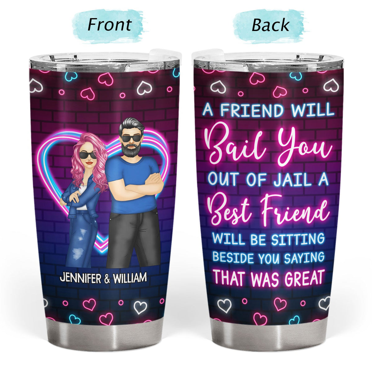 Bestie Partners In Crime - Gift For Besties - Personalized Custom Tumbler