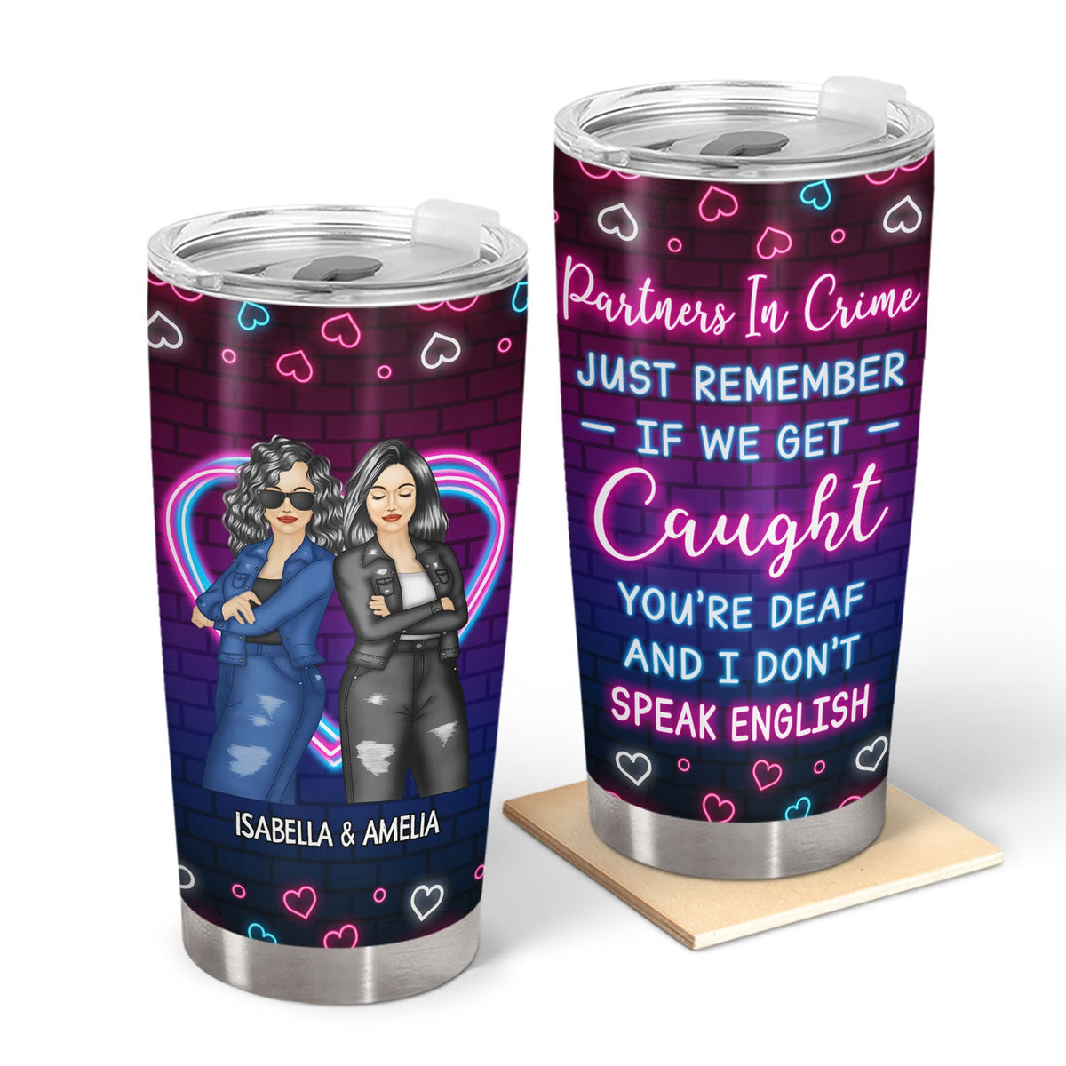 Bestie Partners In Crime - Gift For Besties - Personalized Custom Tumbler