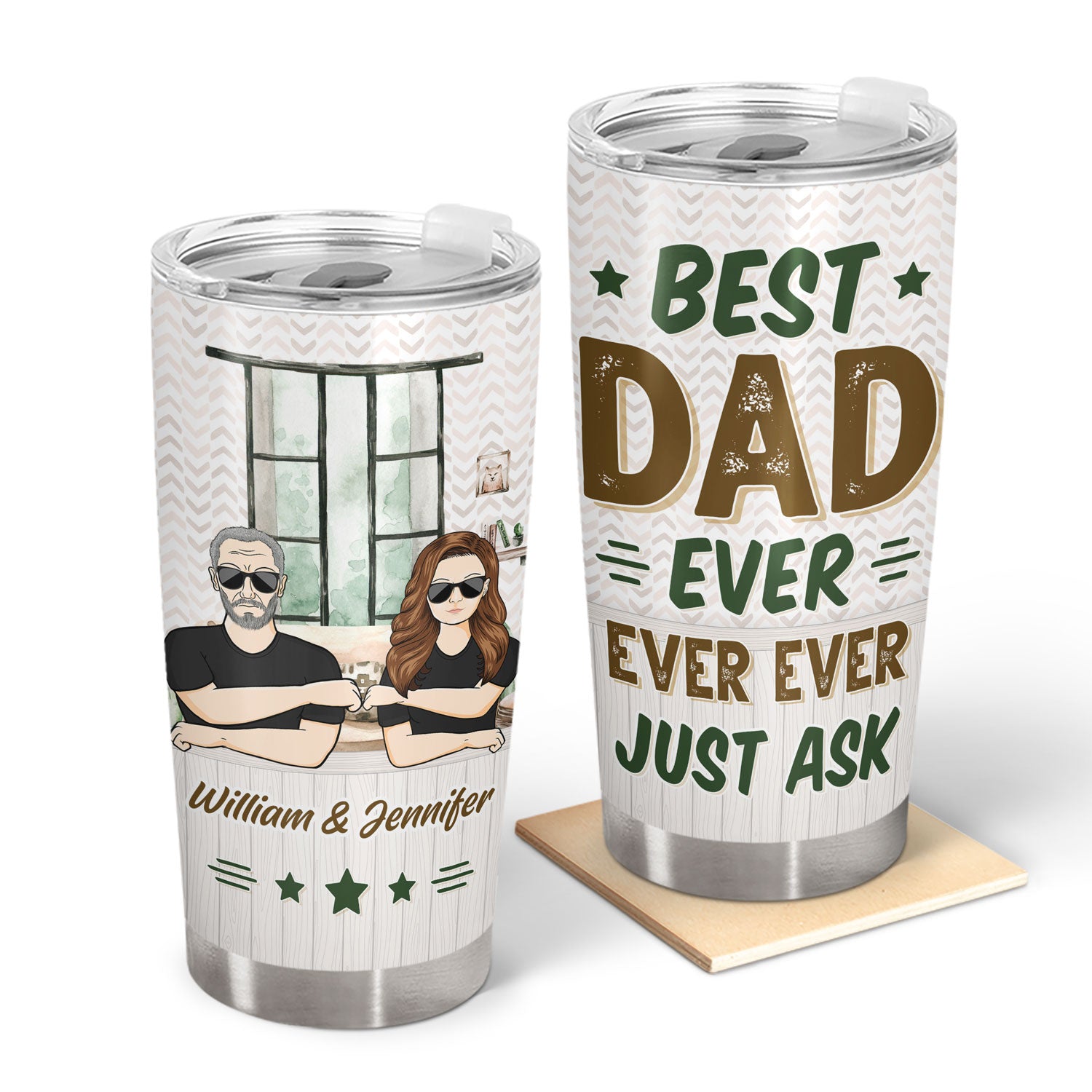 Best Dad Ever Ever Ever - Gift For Father - Personalized Custom Tumbler