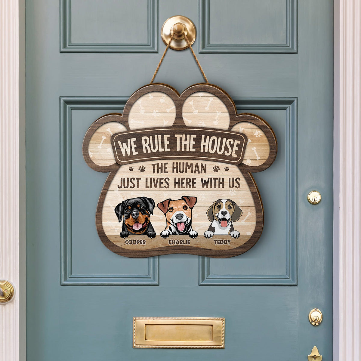 We Rule The House - Gift For Pet Lovers - Personalized Custom Shaped Wood Sign