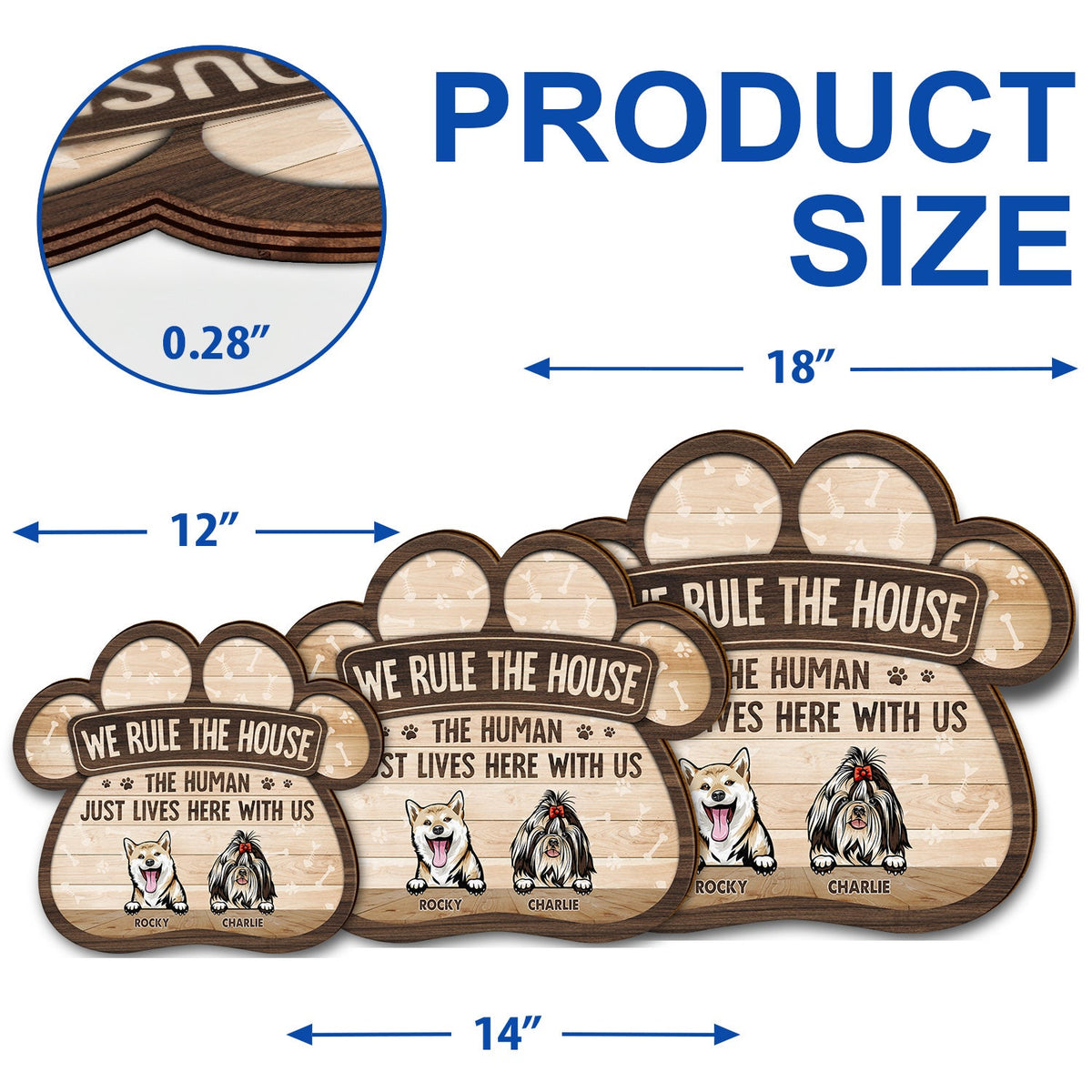 We Rule The House - Gift For Pet Lovers - Personalized Custom Shaped Wood Sign