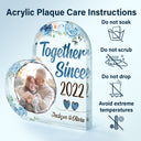 Photo personnalisée ensemble depuis - Cadeau pour couples - Plaque acrylique personnalisée en forme de cœur