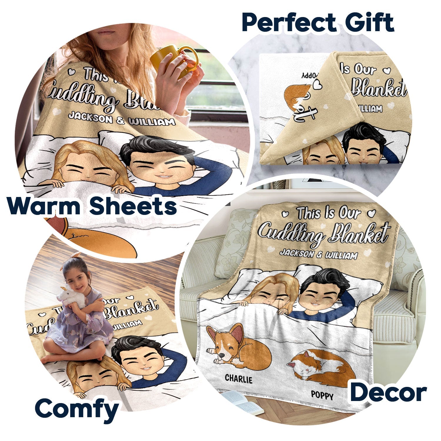 Couple Pet Lovers This Is Our Cuddling Blanket - Gift For Couples - Personalized Custom Fleece Blanket