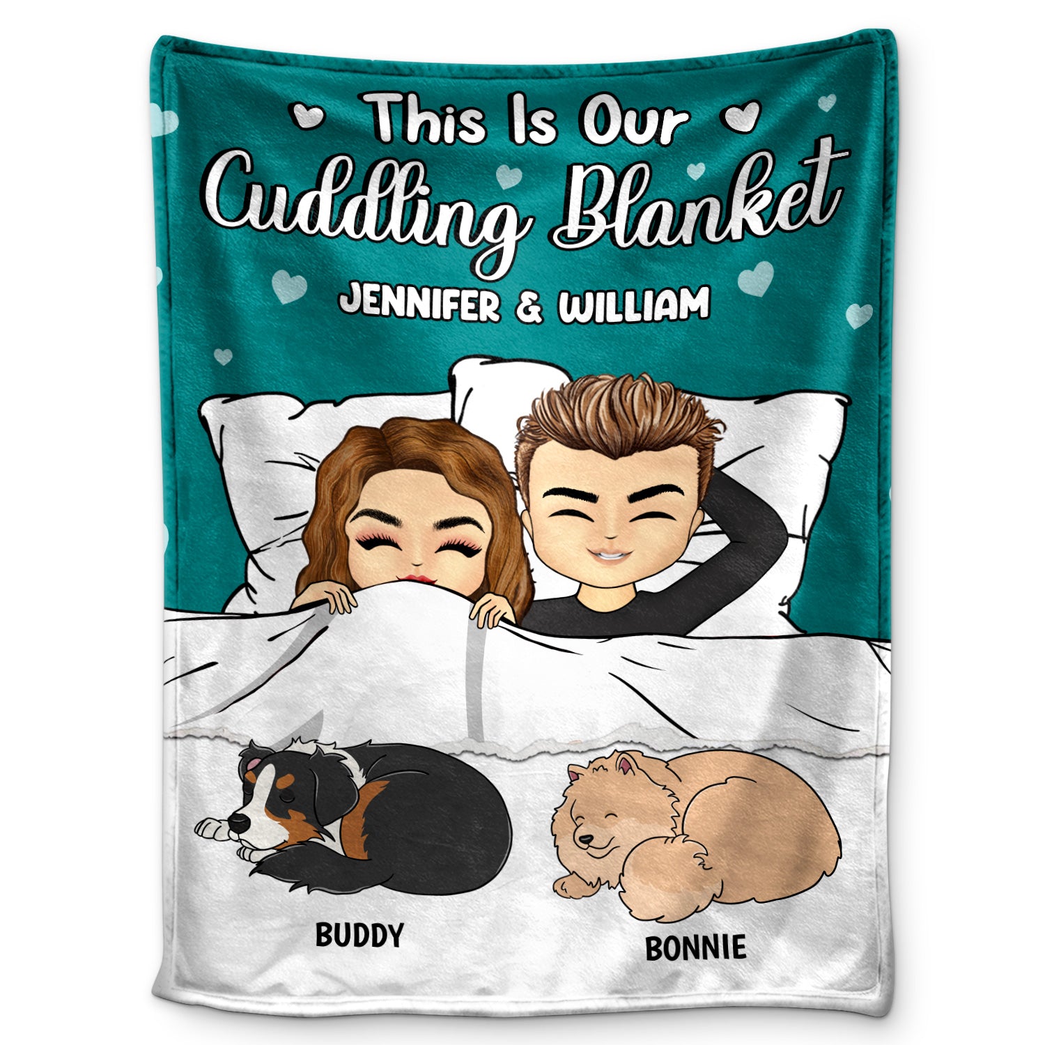 Couple Pet Lovers This Is Our Cuddling Blanket - Gift For Couples - Personalized Custom Fleece Blanket