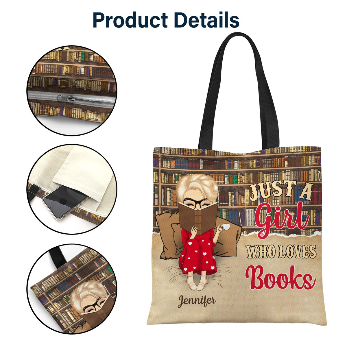 Just A Girl Who Loves Book - Personalized Custom Pocket Pillow - Gift For Book Lovers