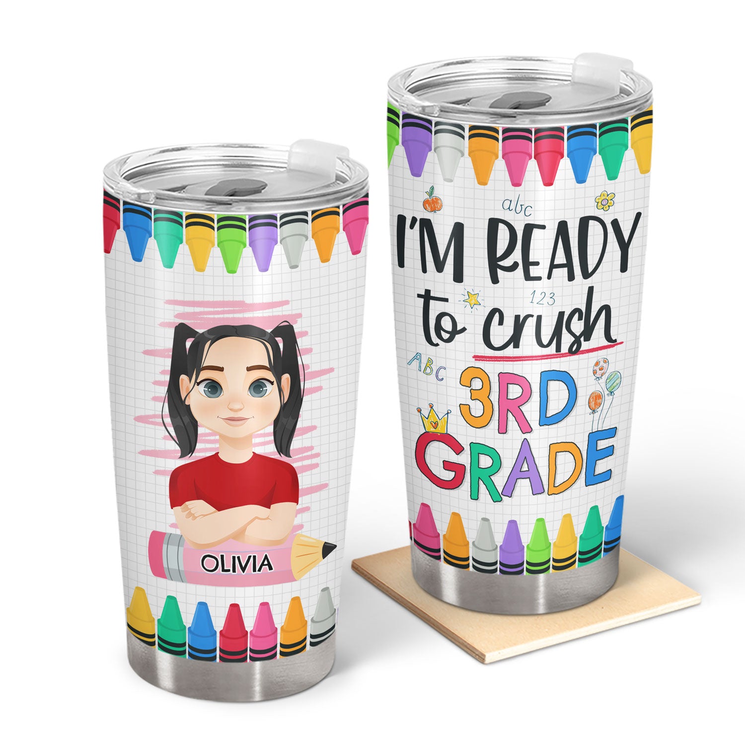 I'm Ready To Crush School - Gift For Kid, Back To School Gift - Personalized Custom Tumbler
