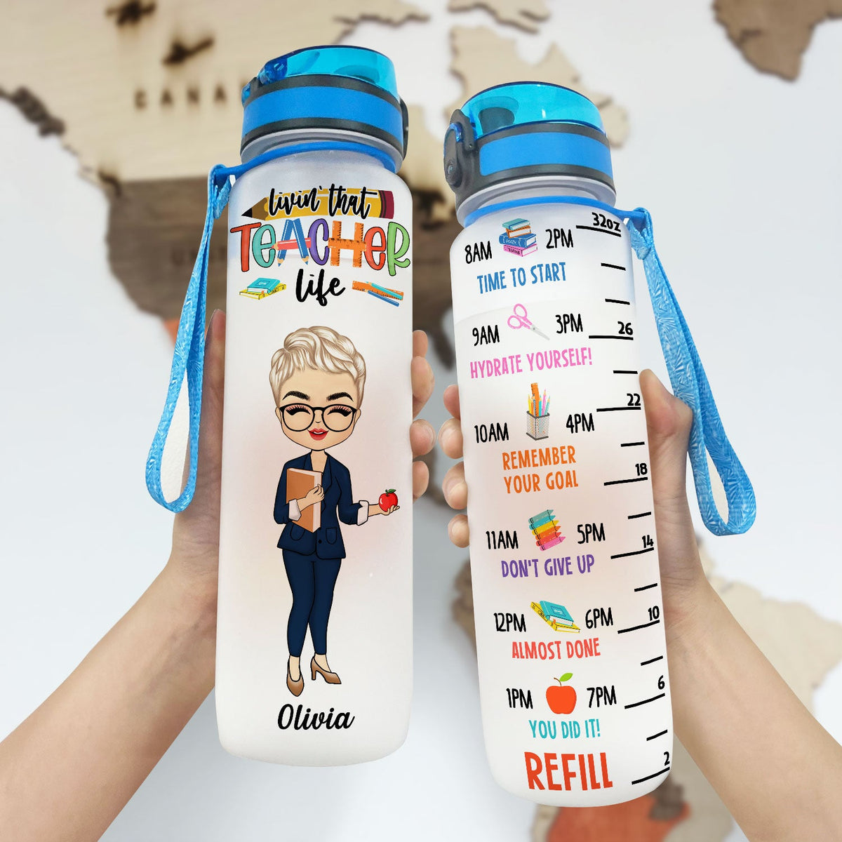 Vivre la vie d'enseignant - Cadeau pour enseignant - Bouteille d'eau personnalisée