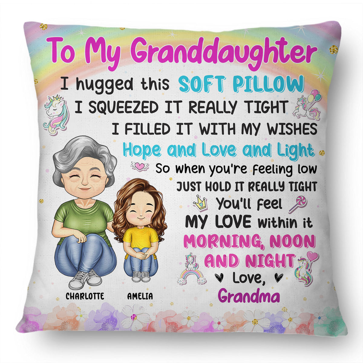 Grandma Mother Hugged This Soft Pillow - Gift For Granddaughter, Grand ...