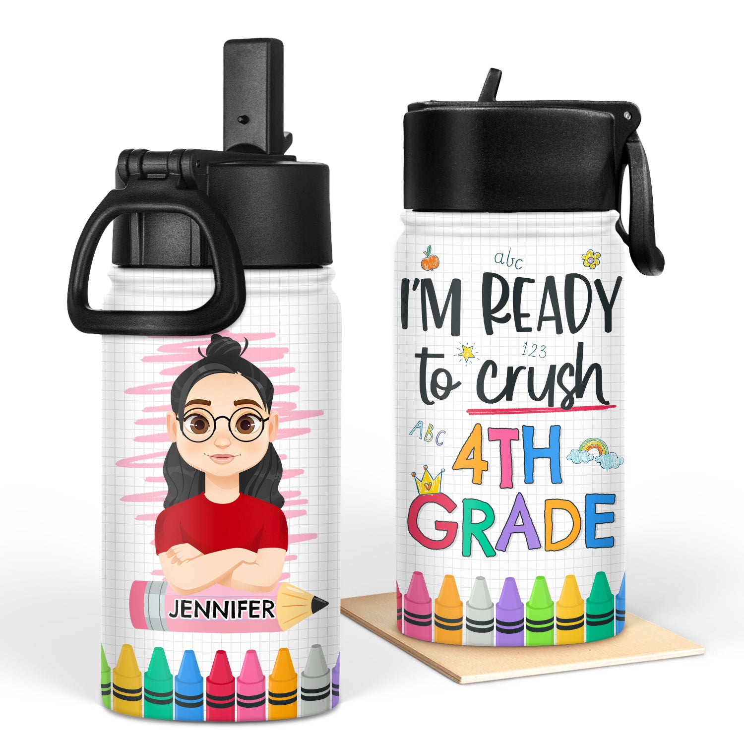 I'm Ready To Crush School - Gift For Kid, Back To School Gift - Personalized Kids Water Bottle