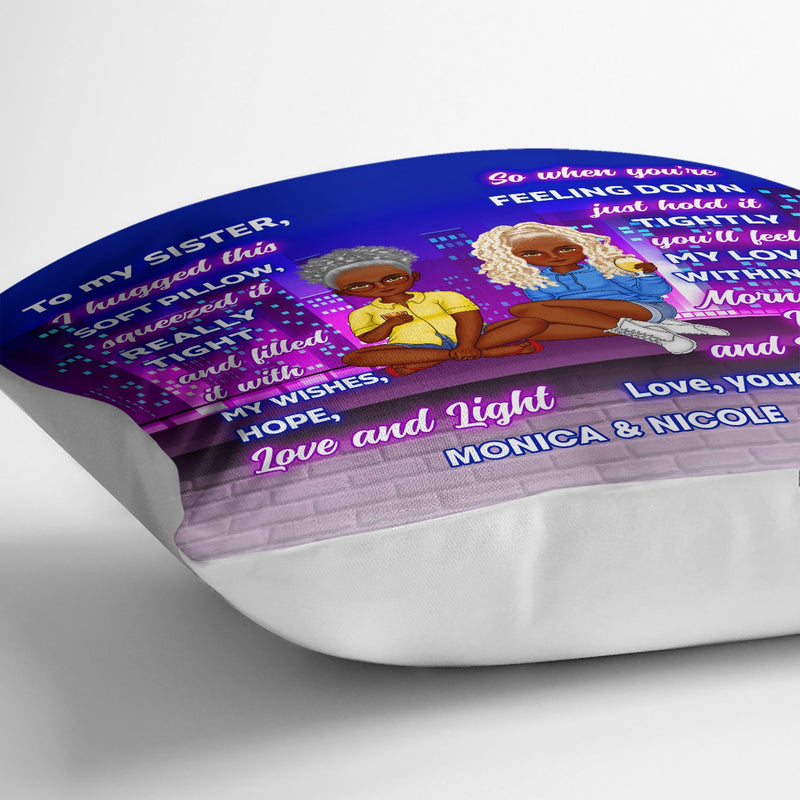 Sister Building Hug This Pillow - Gift For Sister - Personalized Pillow