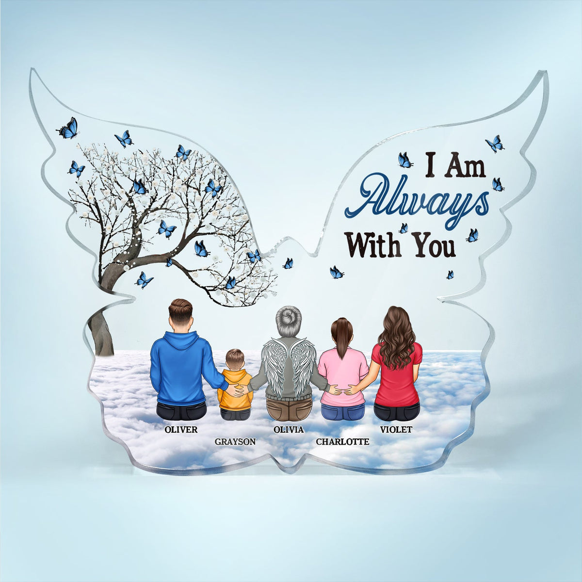 I Am Always With You - Memorial Gift - Personalized Butterfly Shaped A ...