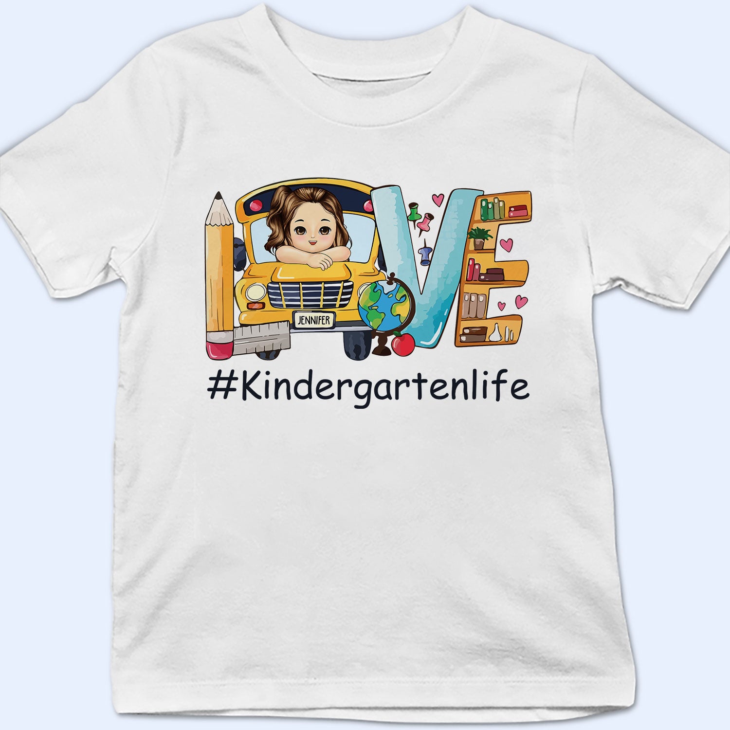 Bus Love School - Gift For Kids, Back To School - Personalized T Shirt