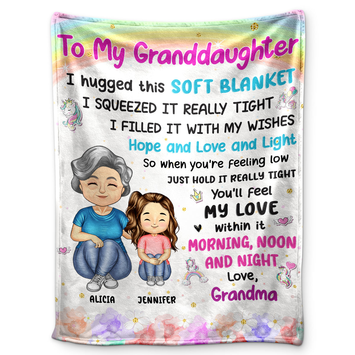 Grandma Mother Hugged This Soft Blanket Gift For Granddaughter Gran Wander Prints