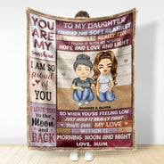 Couverture douce et douillette pour mère et fille - Cadeau pour filles - Couverture polaire personnalisée