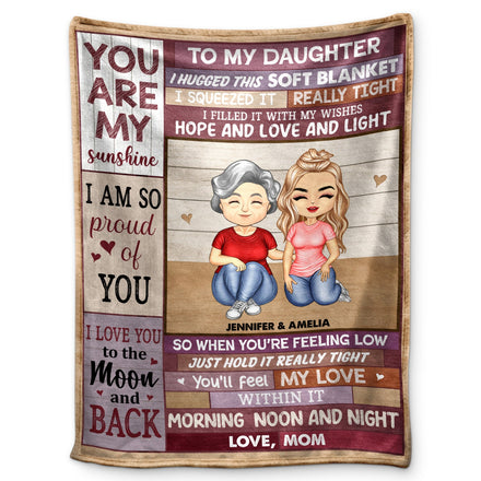 Couverture douce et douillette pour mère et fille - Cadeau pour filles - Couverture polaire personnalisée