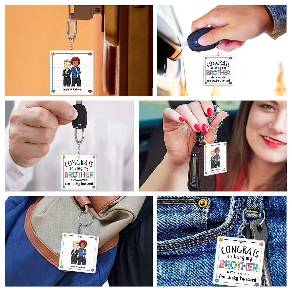 Sibling Congrats On Being My Brother - Gift For Sibling - Personalized Acrylic Keychain