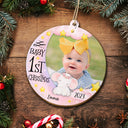 Custom Photo Baby First Christmas - Christmas Gift - Personalized Custom Shaped Wooden Ornament