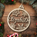 Découpe personnalisée avec nom de famille - Cadeau de Noël pour la famille - Décoration en bois personnalisée