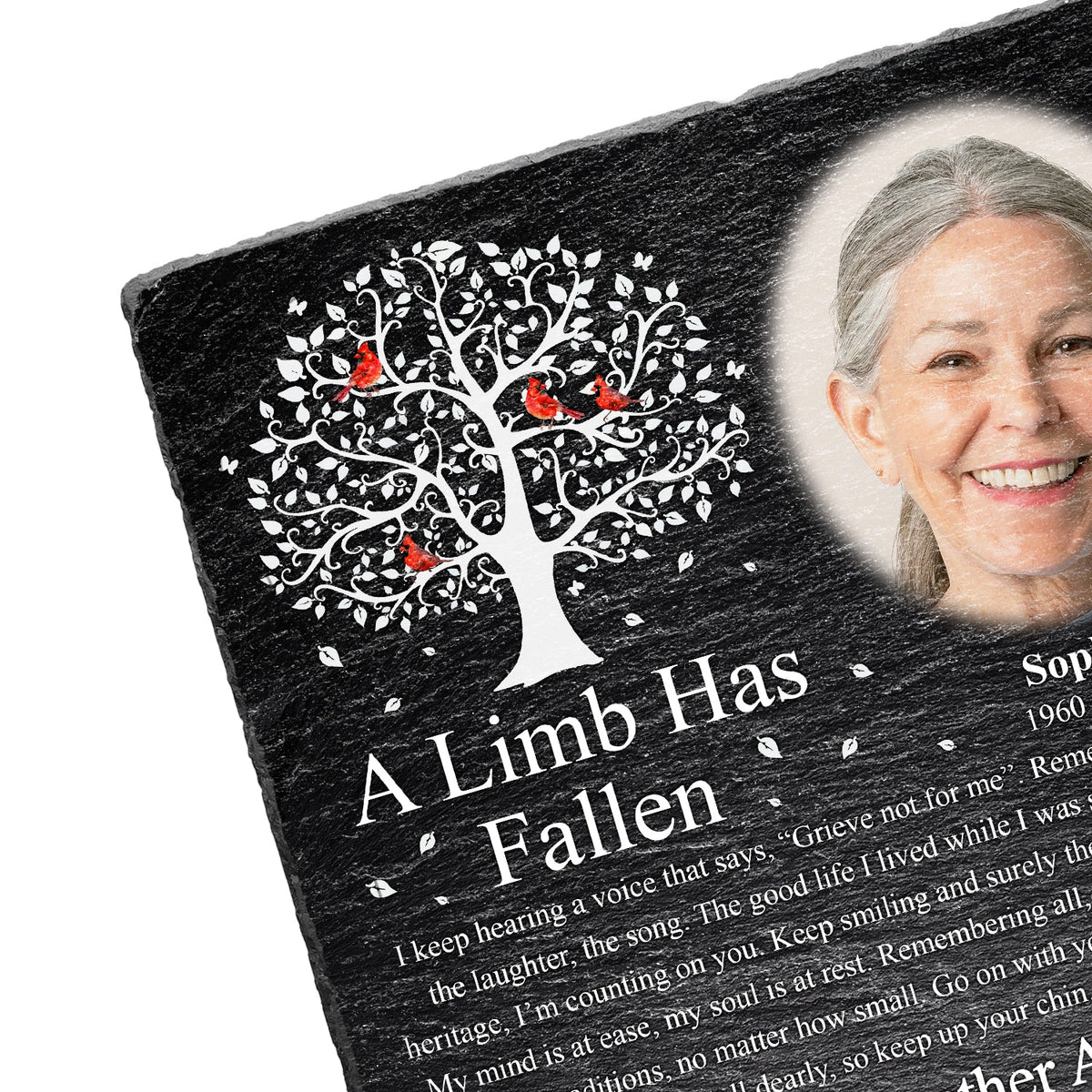 Custom Photo A Limb Has Fallen - Memorial Gift - Personalized Rectangle Memorial Garden Stone