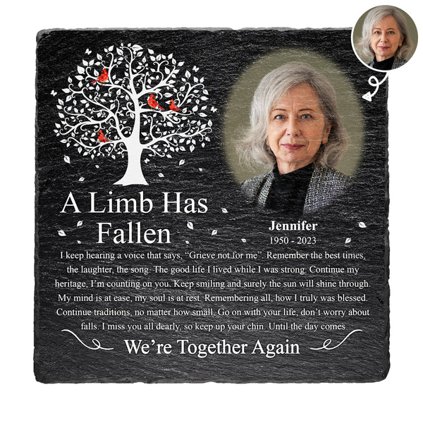 Custom Photo A Limb Has Fallen - Memorial Gift - Personalized Rectangle Memorial Garden Stone
