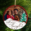 Custom Photo All Is Calm All Is Bright - Christmas Gift - Personalized 2-Layered Wooden Ornament