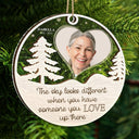 Custom Photo The Sky Looks Different - Christmas, Memorial Gift - Personalized 2-Layered Mix Ornament