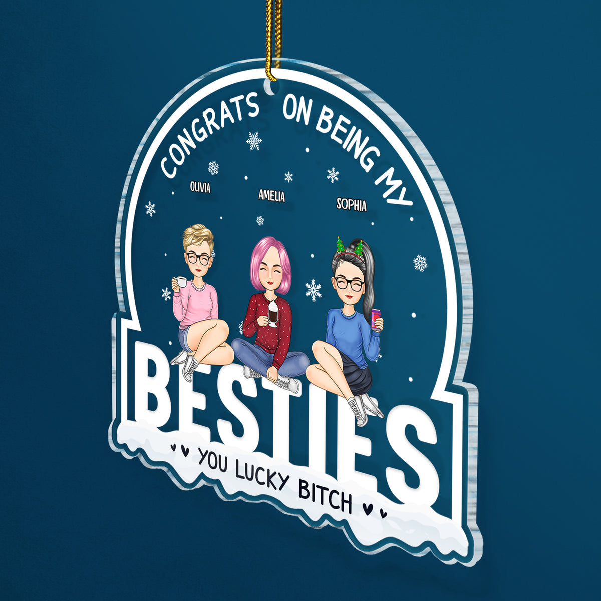 Christmas Congrats On Being My Bestie - Gift For Bestie - Personalized ...