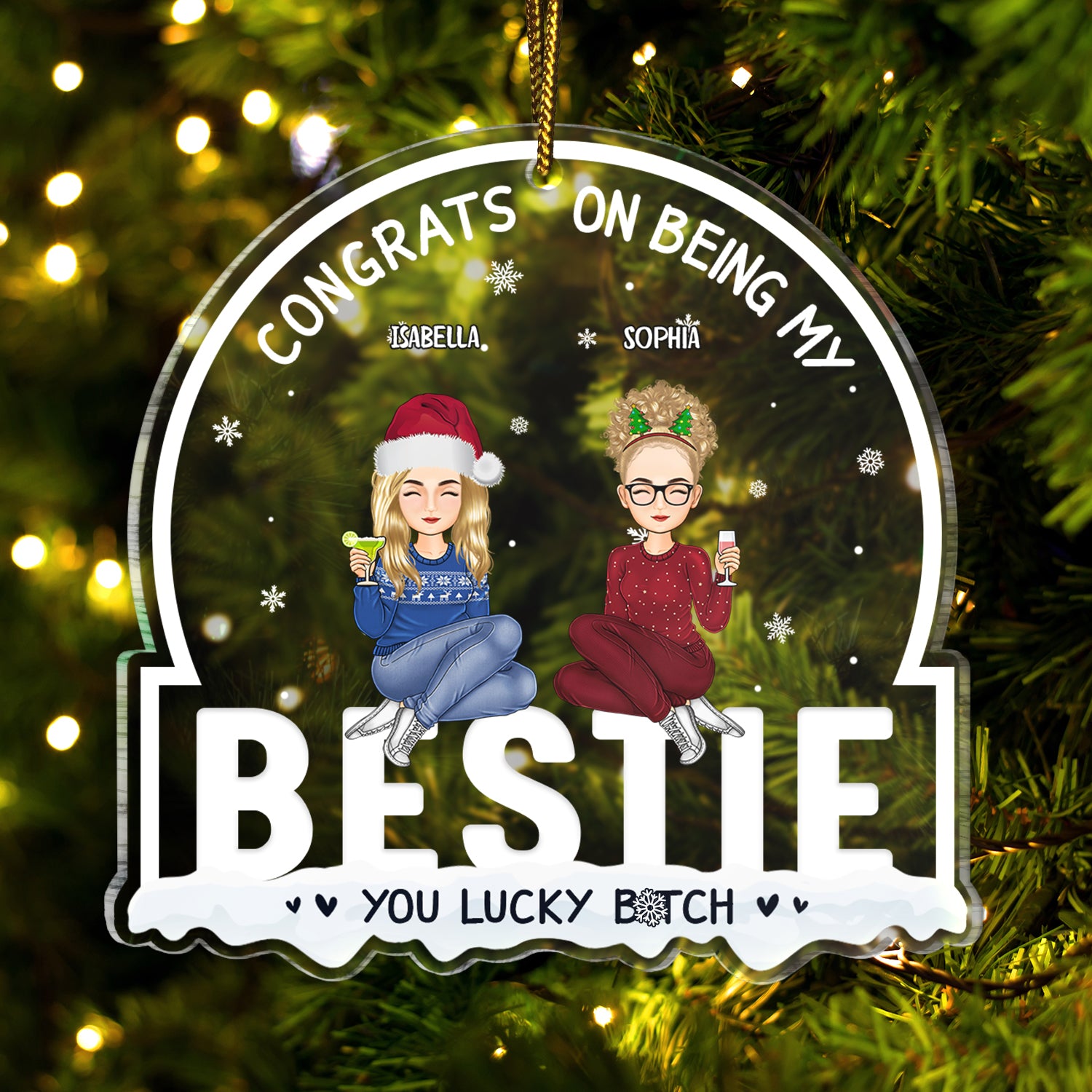 Personalized Best Friend Christmas Ornament 2023, A Good Friend Is Lik -  Hope Fight