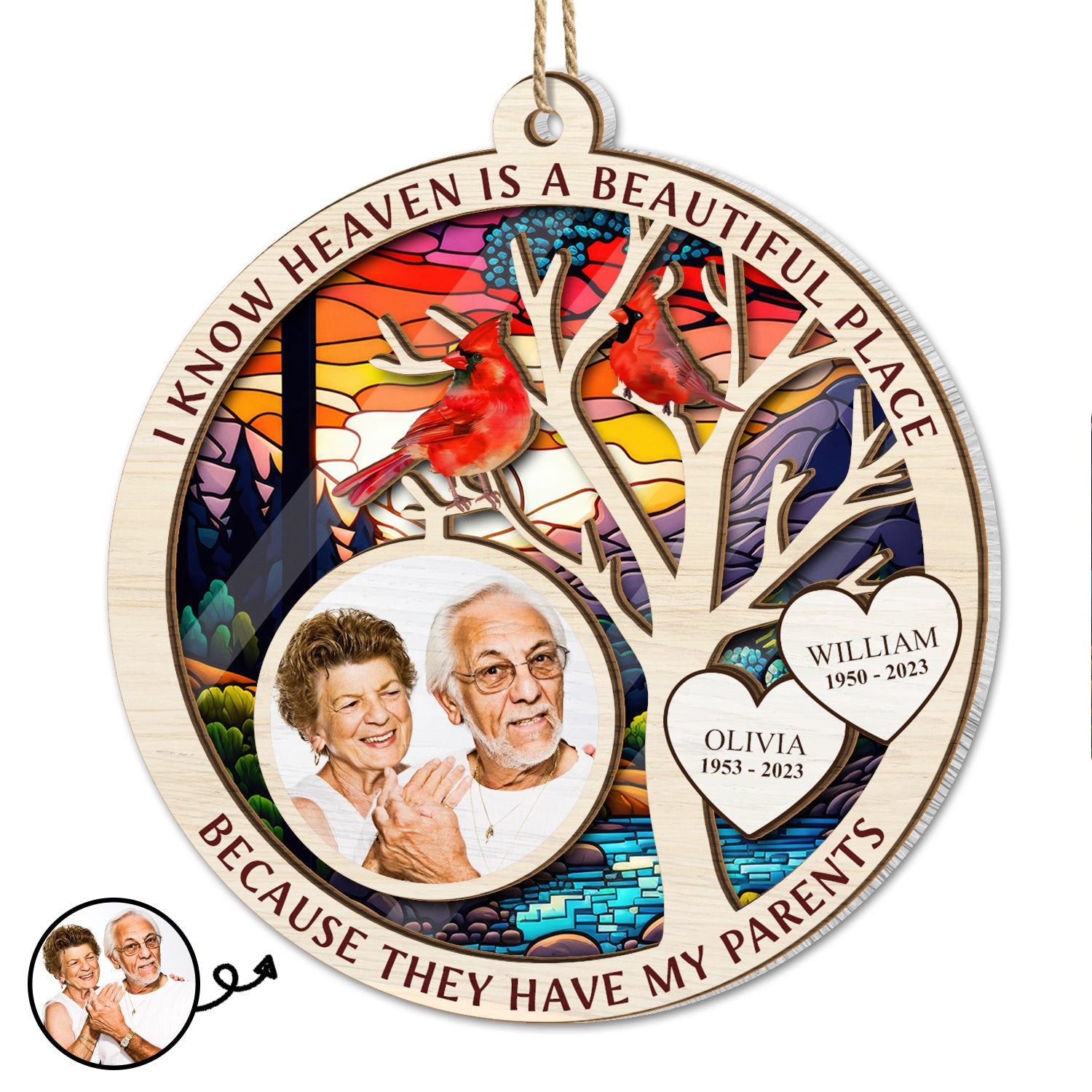 Custom Photo I Know Heaven Is A Beautiful Place - Christmas, Memorial Gift - Personalized Suncatcher Ornament