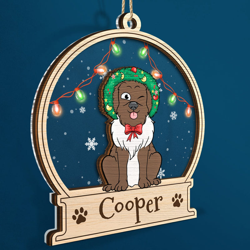 Christmas Pet Lovers Custom Name - Gift For Pet Lovers - Personalized 2-Layered Mix Ornament