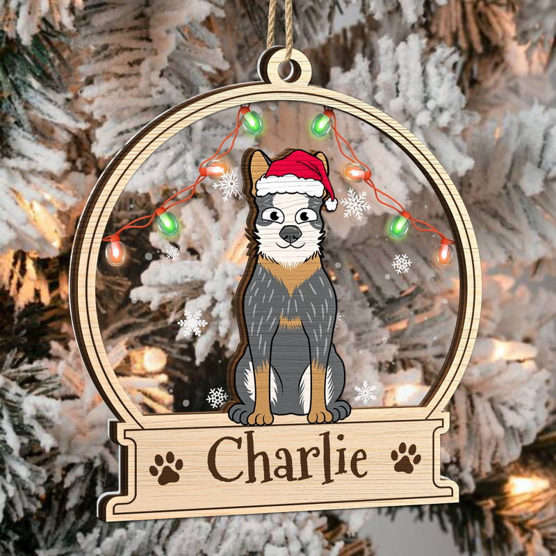 Christmas Pet Lovers Custom Name - Gift For Pet Lovers - Personalized 2-Layered Mix Ornament