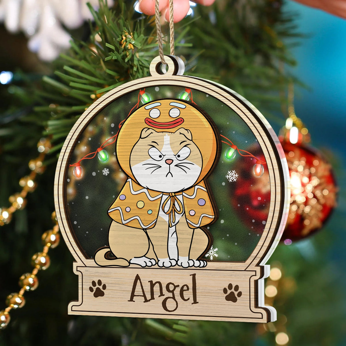 Christmas Pet Lovers Custom Name - Gift For Pet Lovers - Personalized 2-Layered Mix Ornament