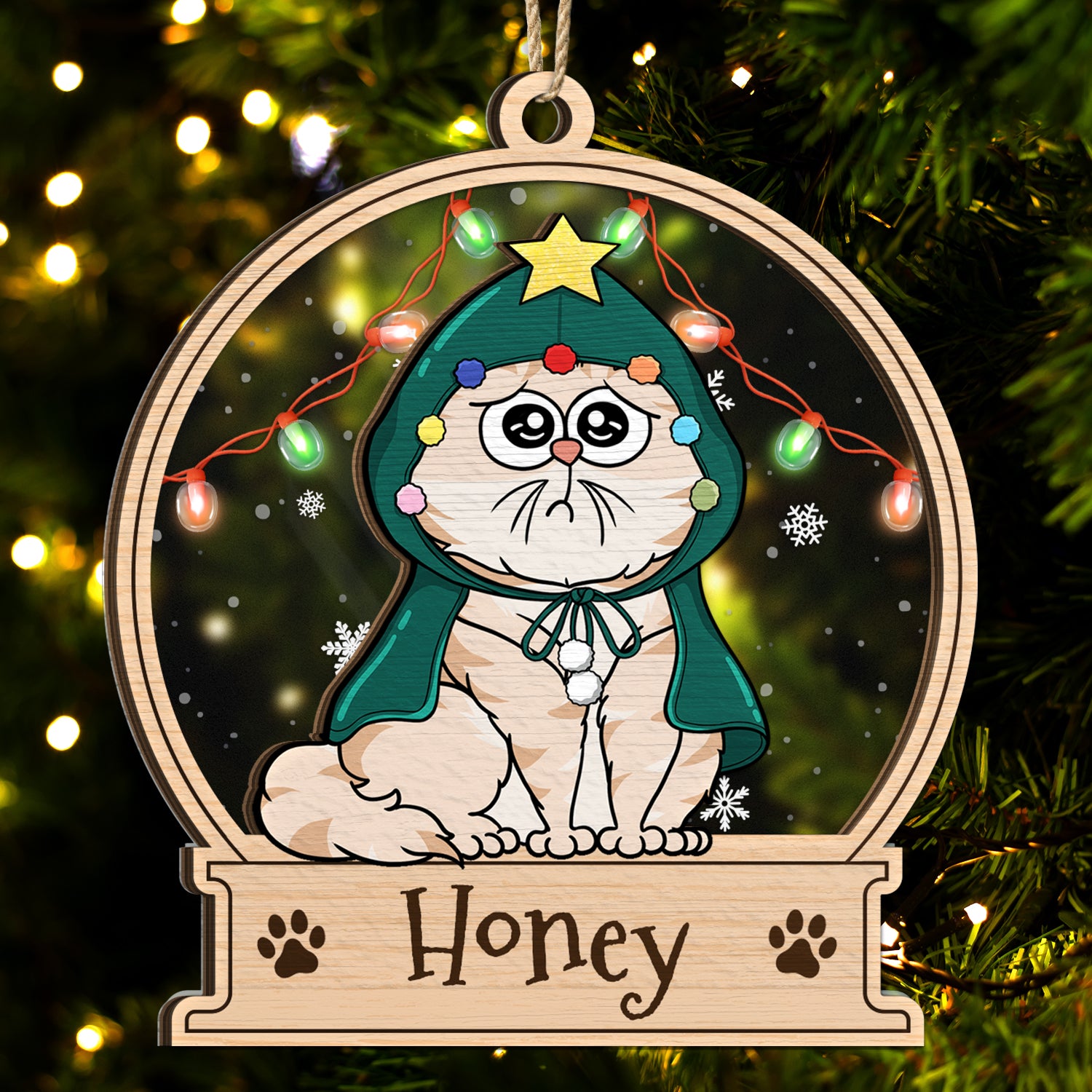 Christmas Pet Lovers Custom Name - Gift For Pet Lovers - Personalized 2-Layered Mix Ornament