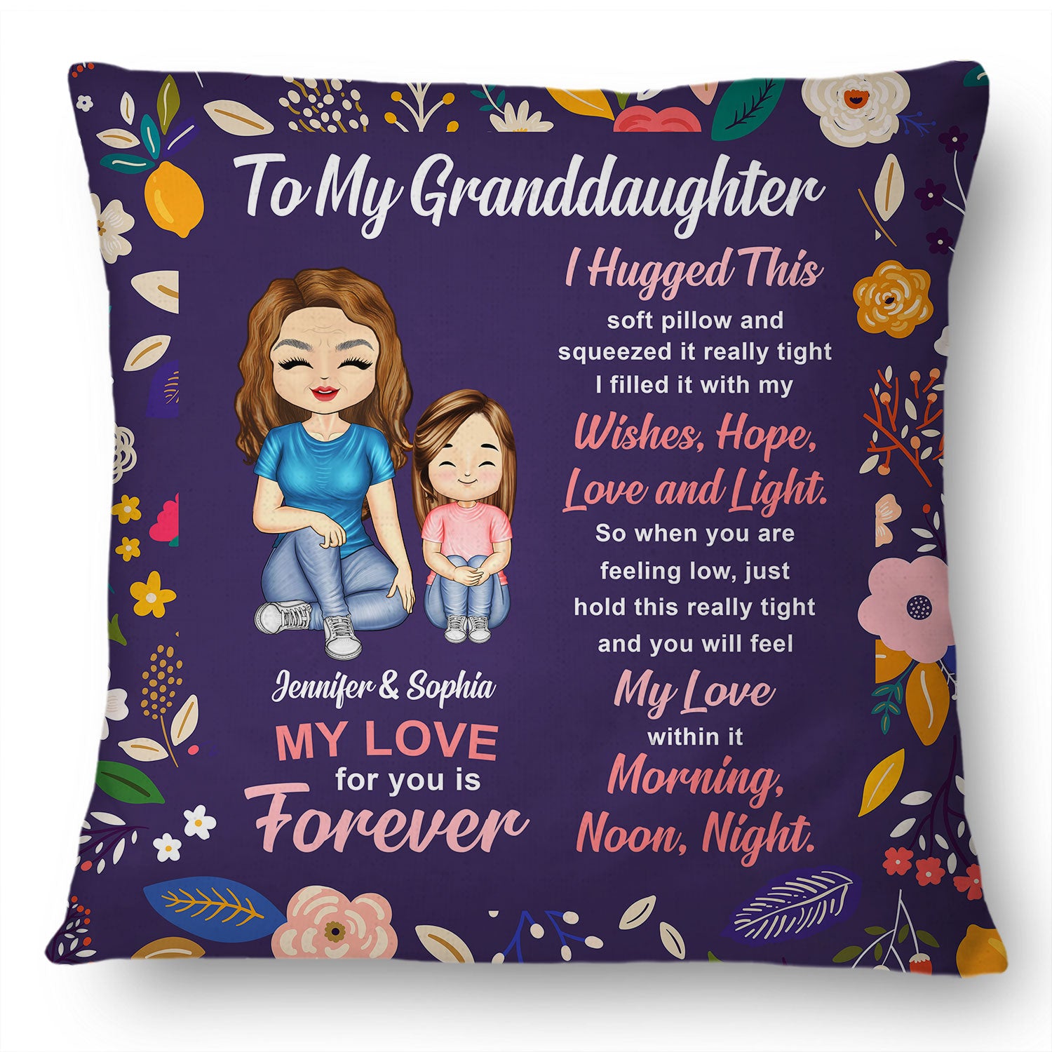 To My Granddaughter - Gift For Granddaughter, Grandparents Gift - Personalized Pillow