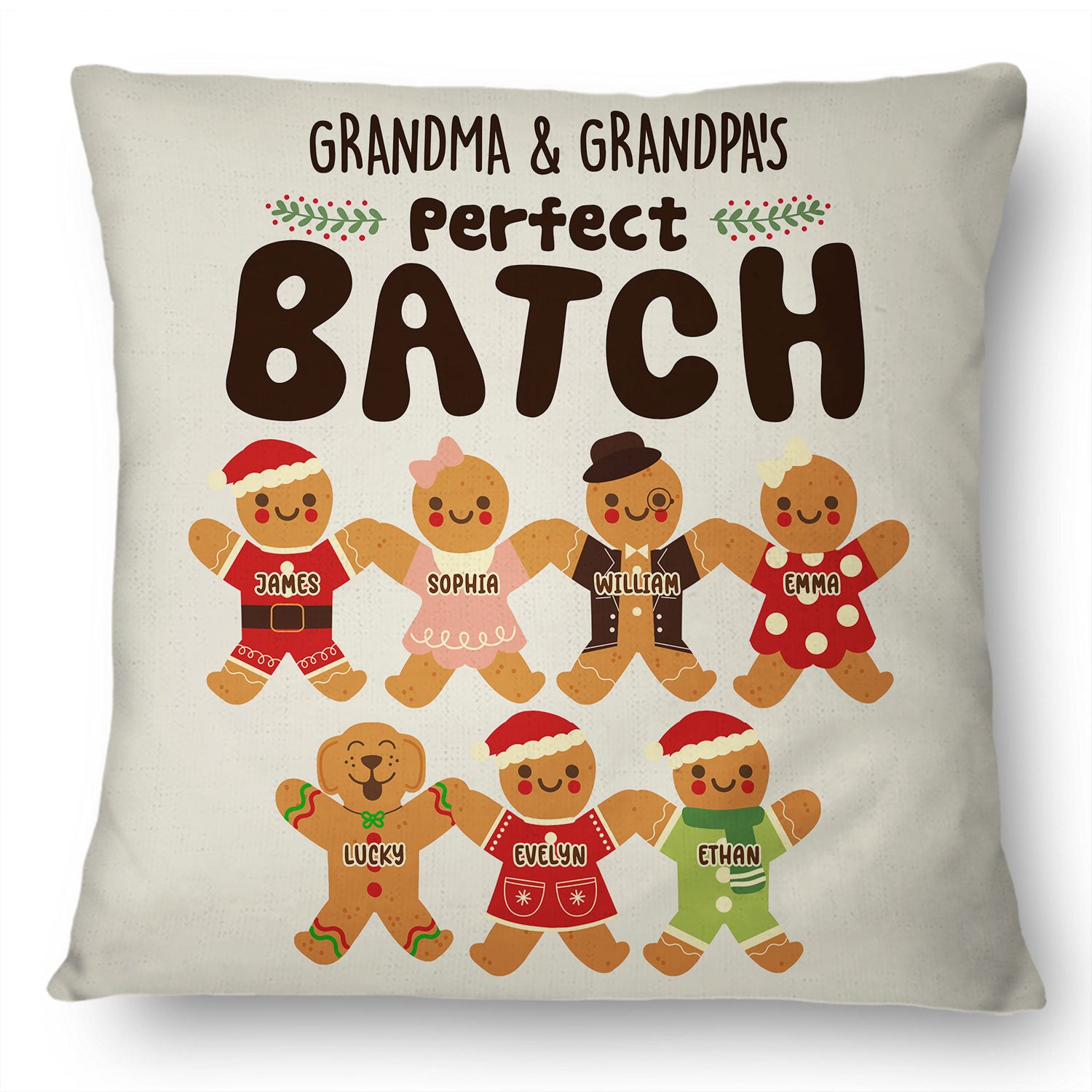 Grandma Grandpa Mom Dad Perfect Patch - Gift For Mom, Dad, Grandparents - Personalized Pillow