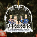 Christmas Bestie Partners In Crime If We Get Caught - Gift For Bestie - Personalized Custom Shaped Acrylic Ornament