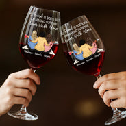 Gift For Bestie, Gift For Sisters, Gift For Women, Gifts For Colleagues, Funny - A True Friendship Is A Journey Without An End - Personalized Wine Glass