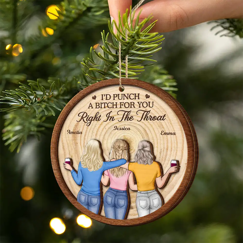 Gift For Bestie,Gifts For Colleagues,Christmas,Happy - A True Friendship Is A Journey Without An End Bestie - Personalized 2-Layered Wooden Ornament