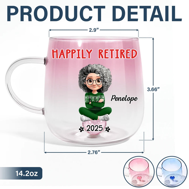 Happy,Retirement,Christmas,Gift For Mother,Gifts For Colleagues,Gift For Yourself,Gift For Women - A Wise Woman Once Said Retirement - Personalized Gradient Glass Mug