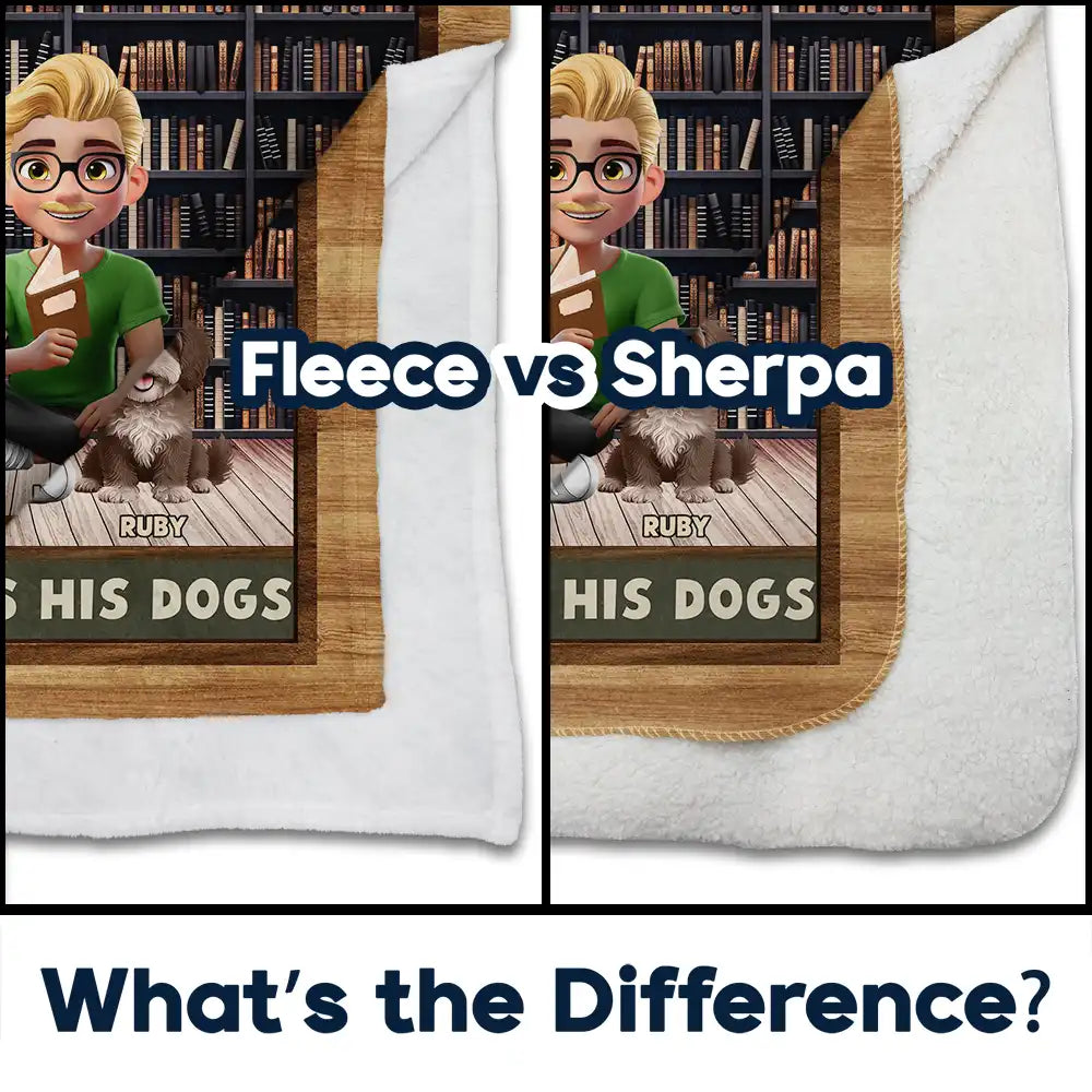 Dog Lovers,Dog Mom,Dog Dad,Gift For Women,Gift For Men,Gift For Yourself,Christmas,Happy - A Woman Man Cannot Survive On Books Alone Dog 3D Effect - Personalized Fleece Blanket, Sherpa Blanket