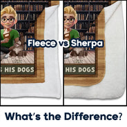 Dog Lovers,Dog Mom,Dog Dad,Gift For Women,Gift For Men,Gift For Yourself,Christmas,Happy - A Woman Man Cannot Survive On Books Alone Dog 3D Effect - Personalized Fleece Blanket, Sherpa Blanket